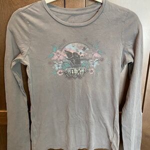 Roxy women’s L/S tee t- shirt Gray Small surfer